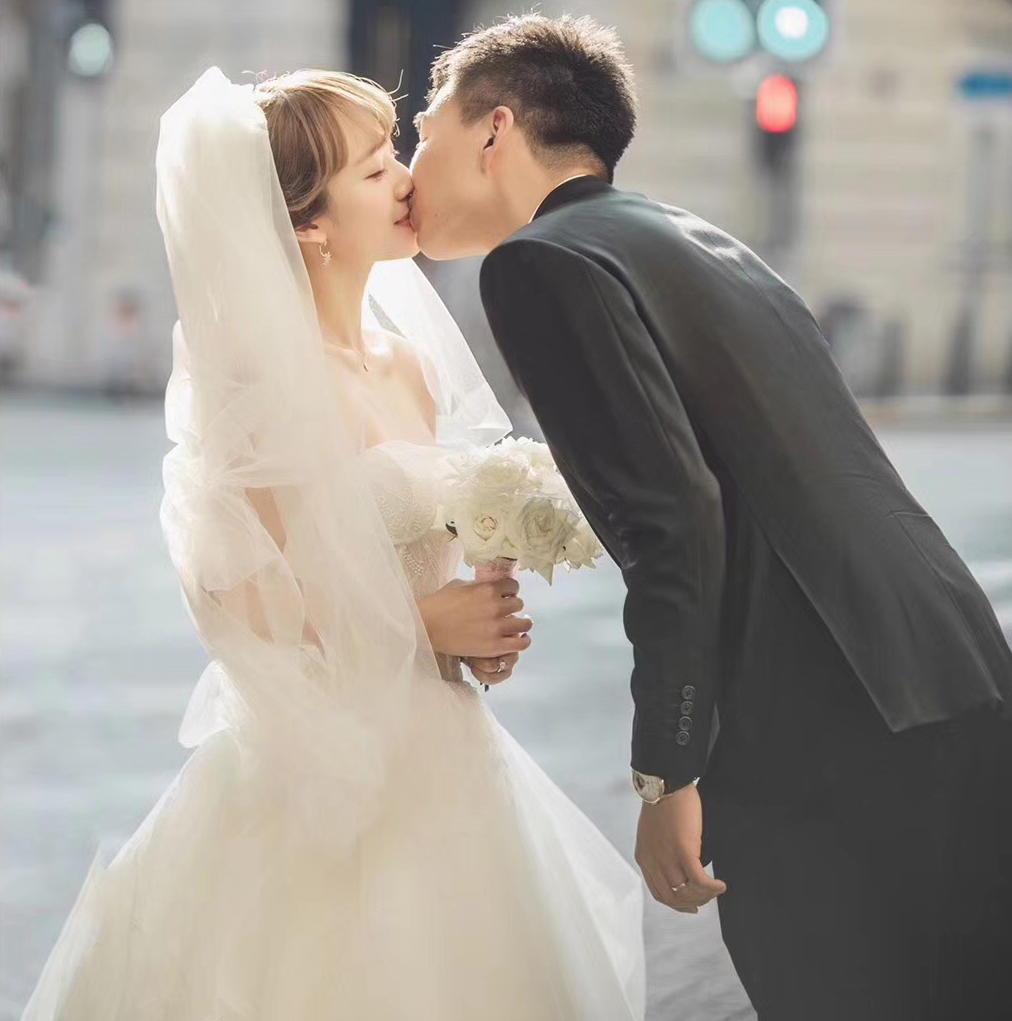 【竹语】手工缝珠蕾丝A字公主蓬蓬迎宾出门纱