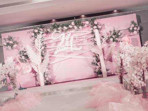 【花小姐】温馨粉色火烈鸟主题婚礼 送婚纱礼服