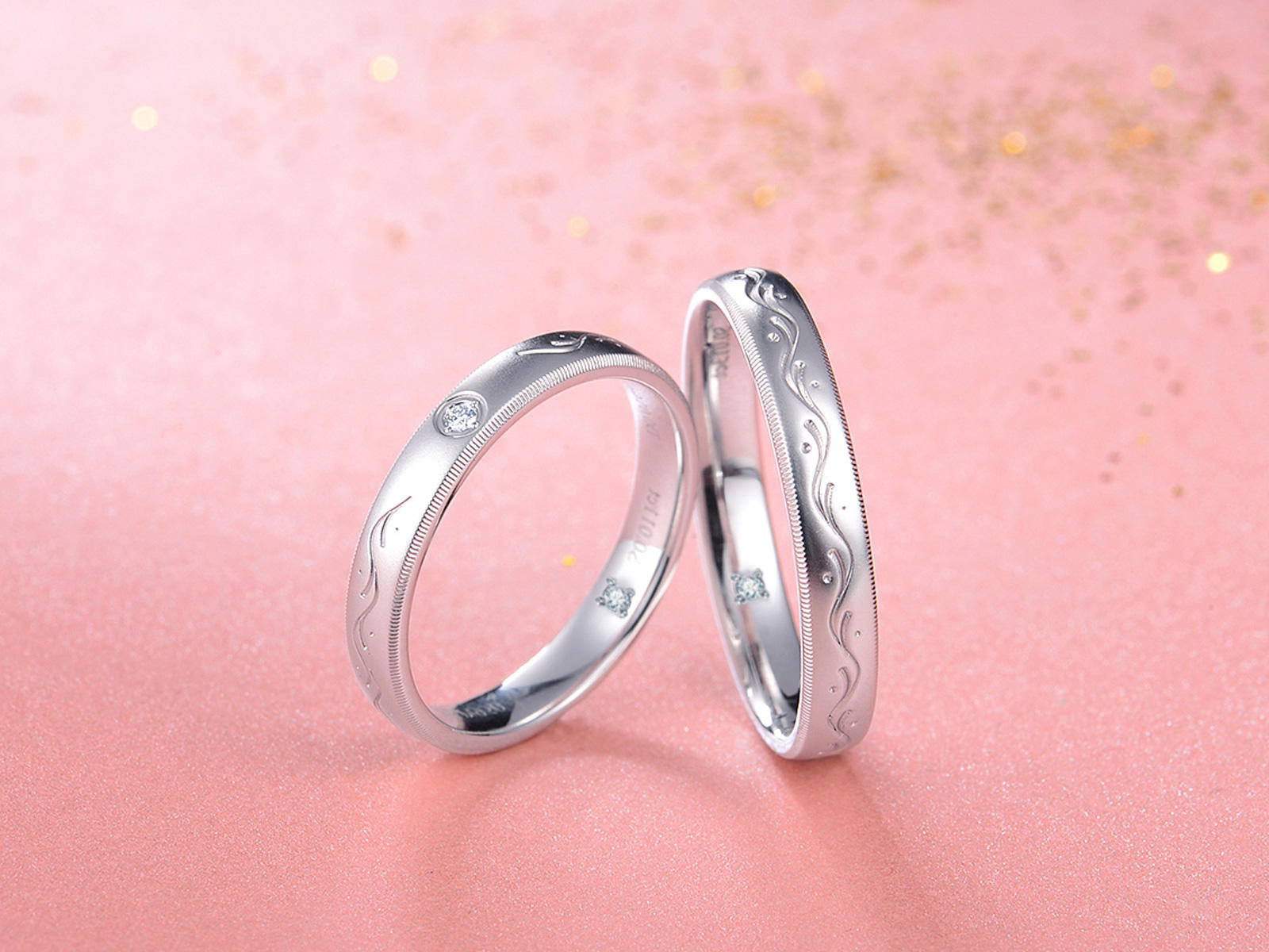 钻石小鸟18K金/铂950对戒罗蔓之恋