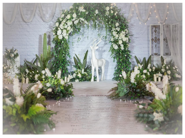 清新白绿色系婚礼（包含四大）