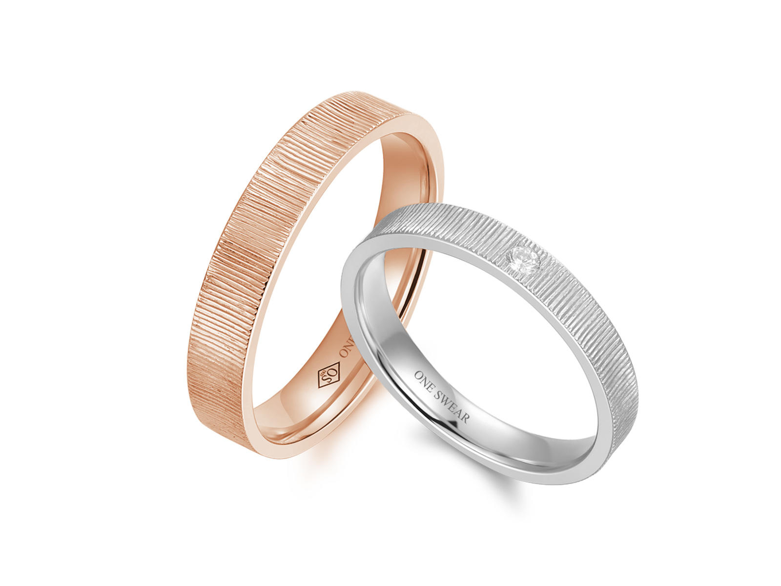 梵誓-晨曦 极简至上系列特殊肌理情侣结婚对戒