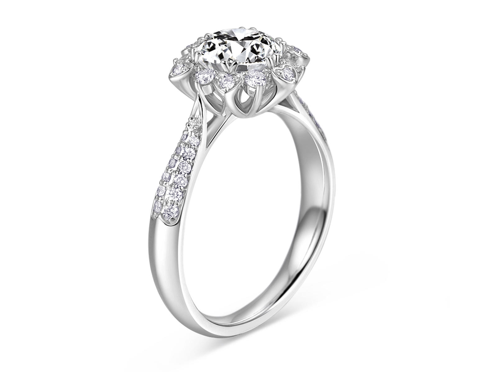 梵誓-誓言 精致设计18k金群镶钻石戒指见证爱情