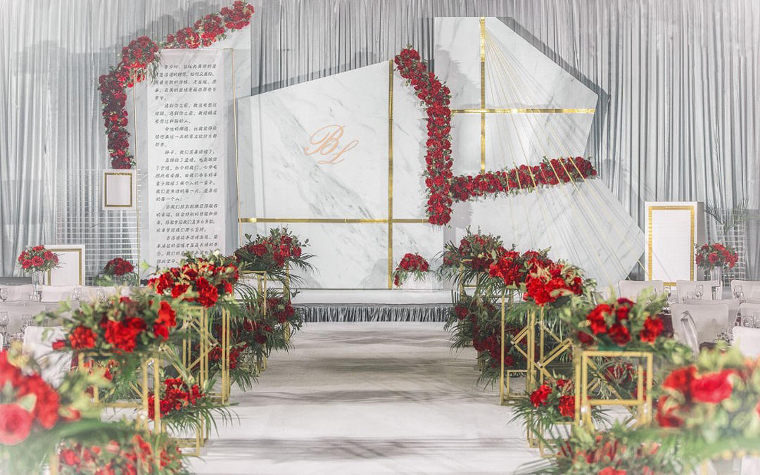 【红影婚礼】爱.意大理石风格红白色主题婚礼