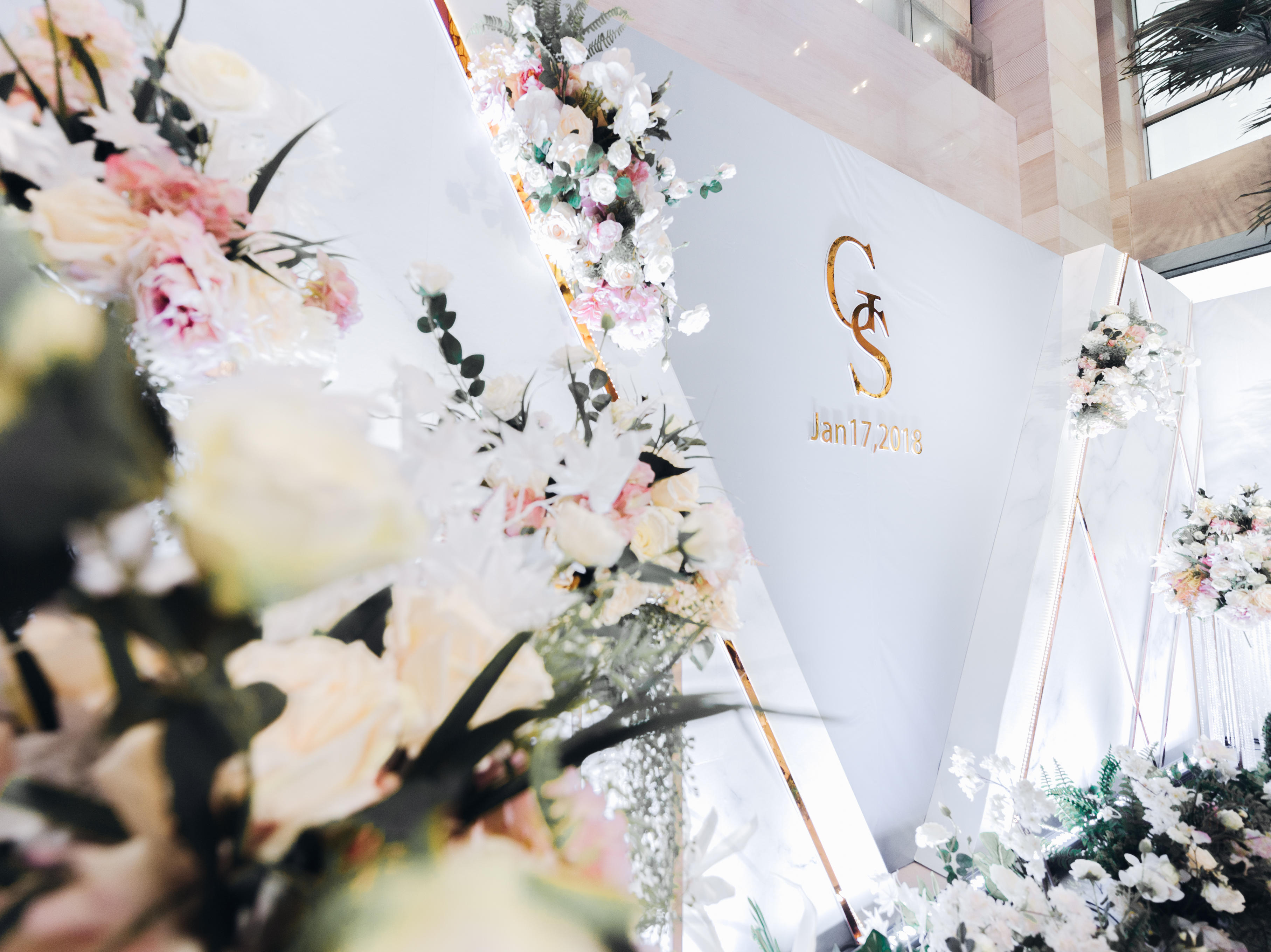 【花好月圆】大理石 小清新风 白绿 简约