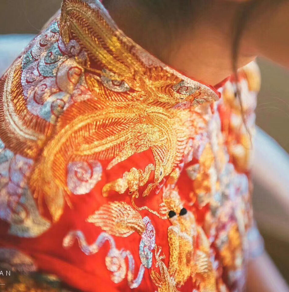 【莎莎婚纱】-小五福手工龙凤褂单品租赁