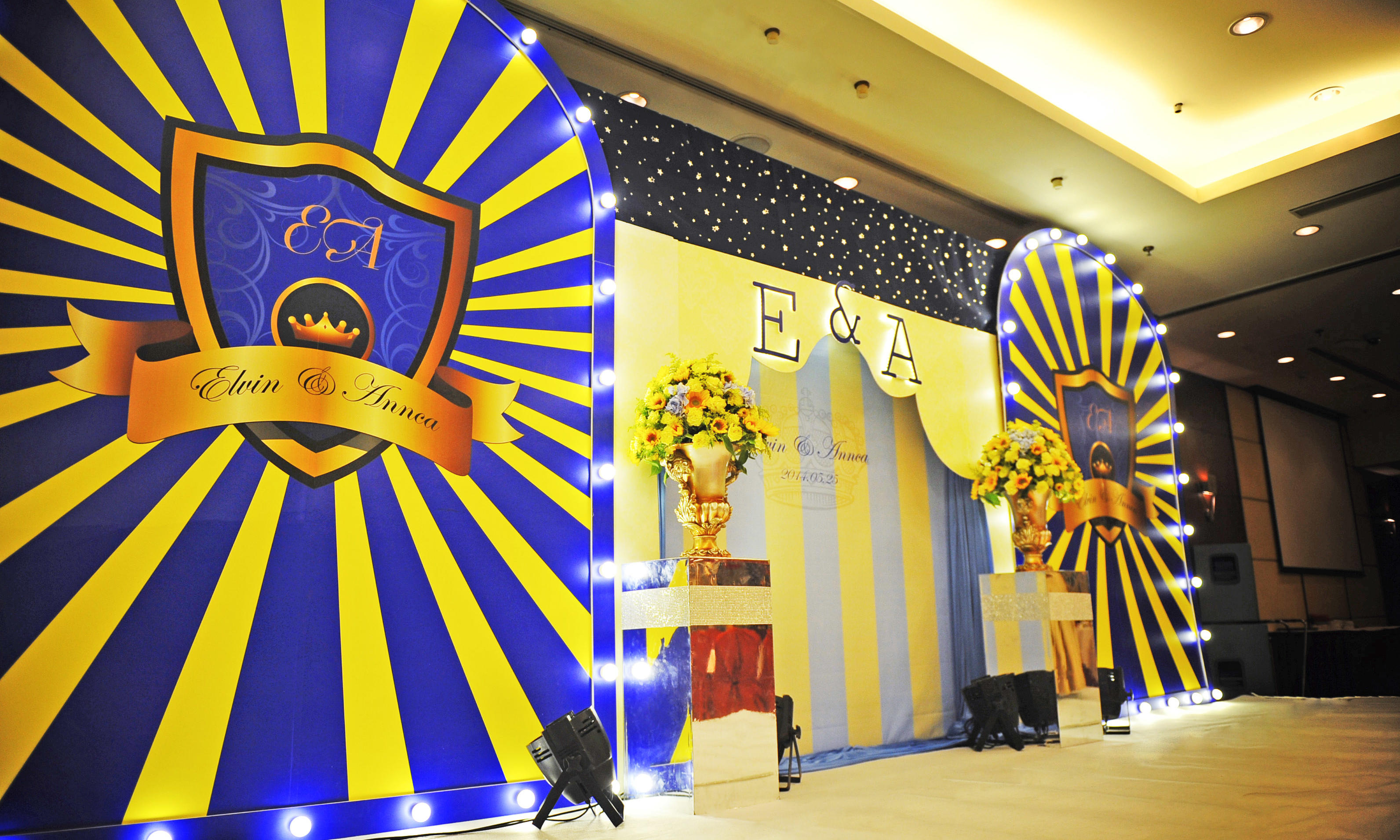 黄蓝撞色系婚礼