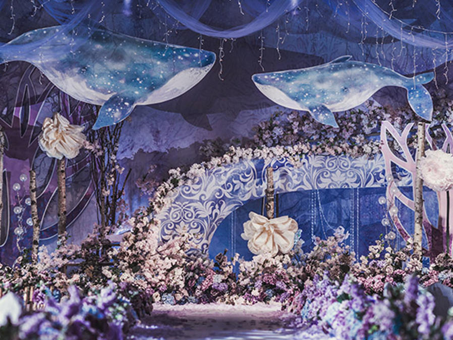 如鲸向海丨DreamPark·唯美浪漫紫色系婚礼