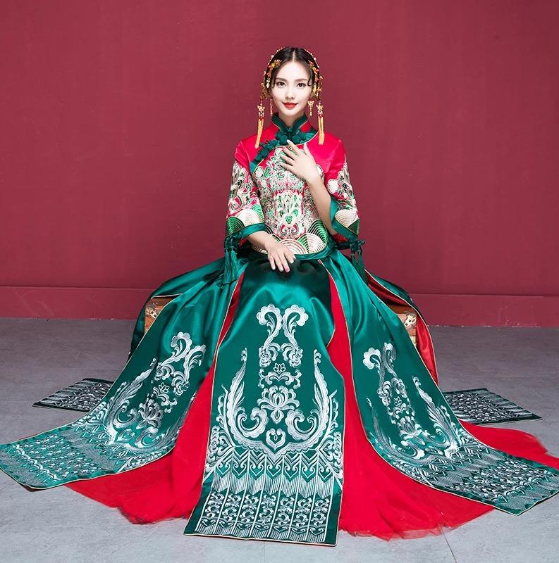 维诺婚纱【重手工精致系列】 中式嫁衣龙凤褂