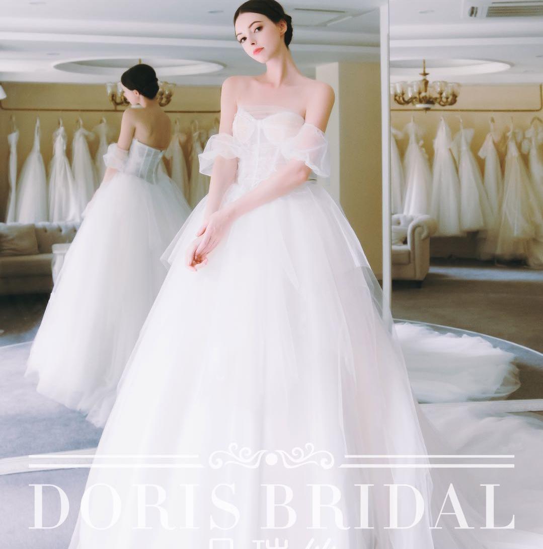 时尚清新甜美系列婚纱三件套