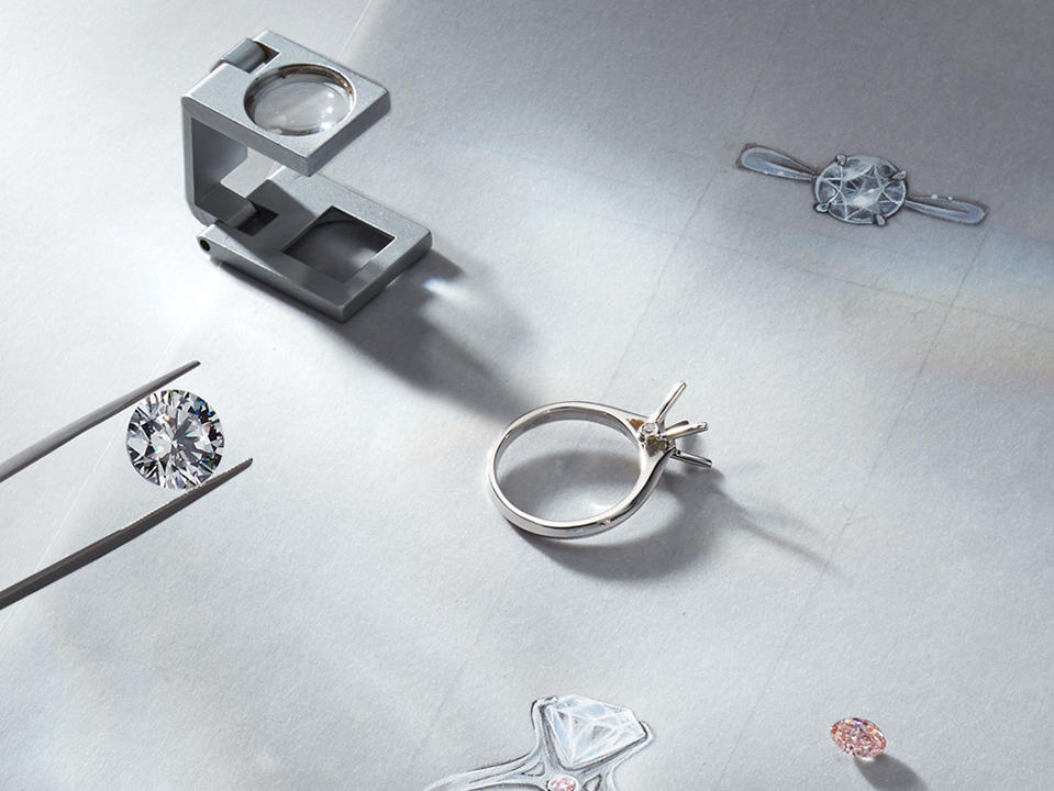 AiRing V字形婚戒 裸钻定制