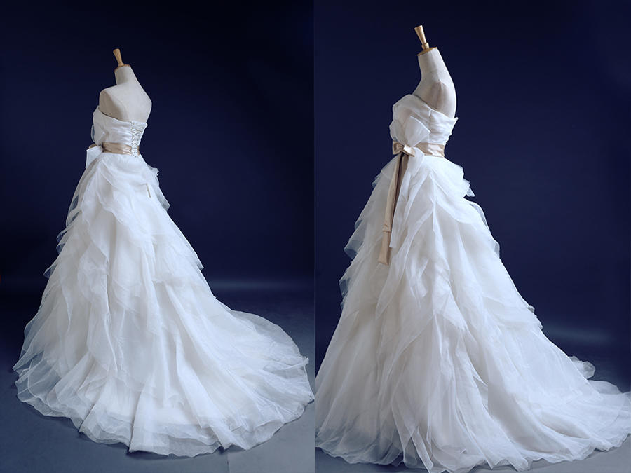 【秒杀】Rosemary欧根纱多层小拖尾