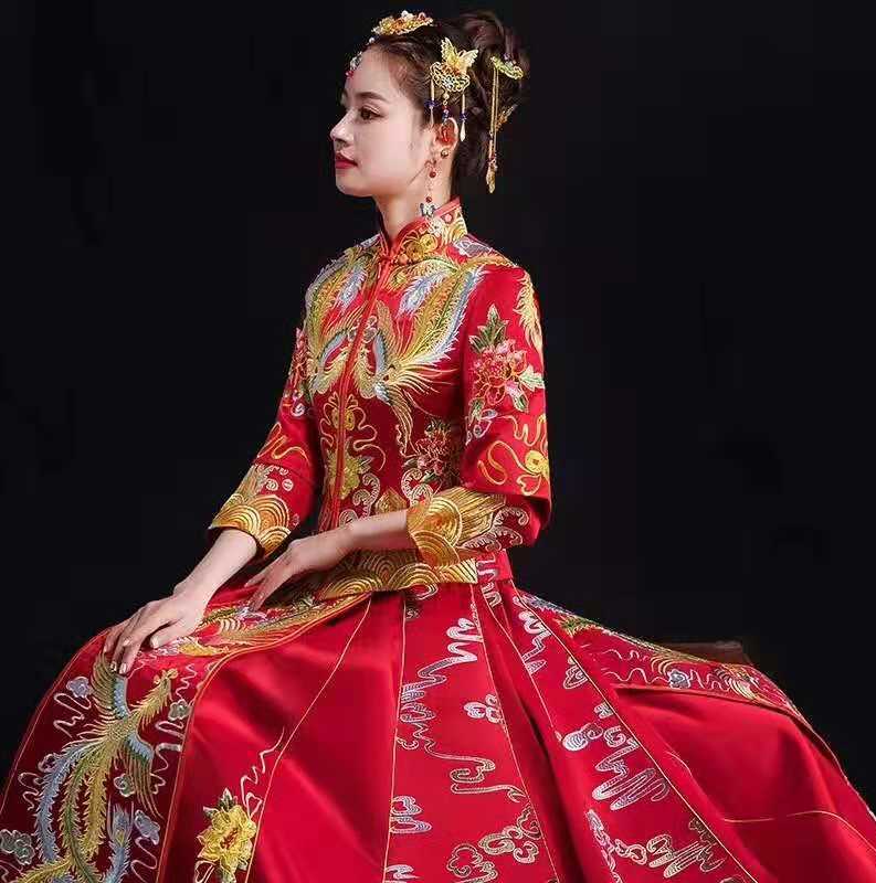 【霸气侧漏女王范儿】中式拖尾仪式租赁 