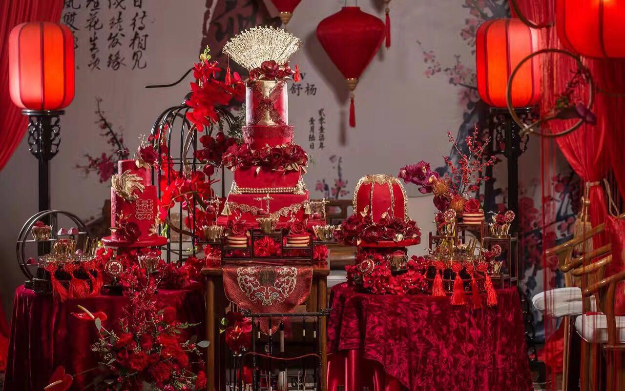 红金系列传统中国风甜品台