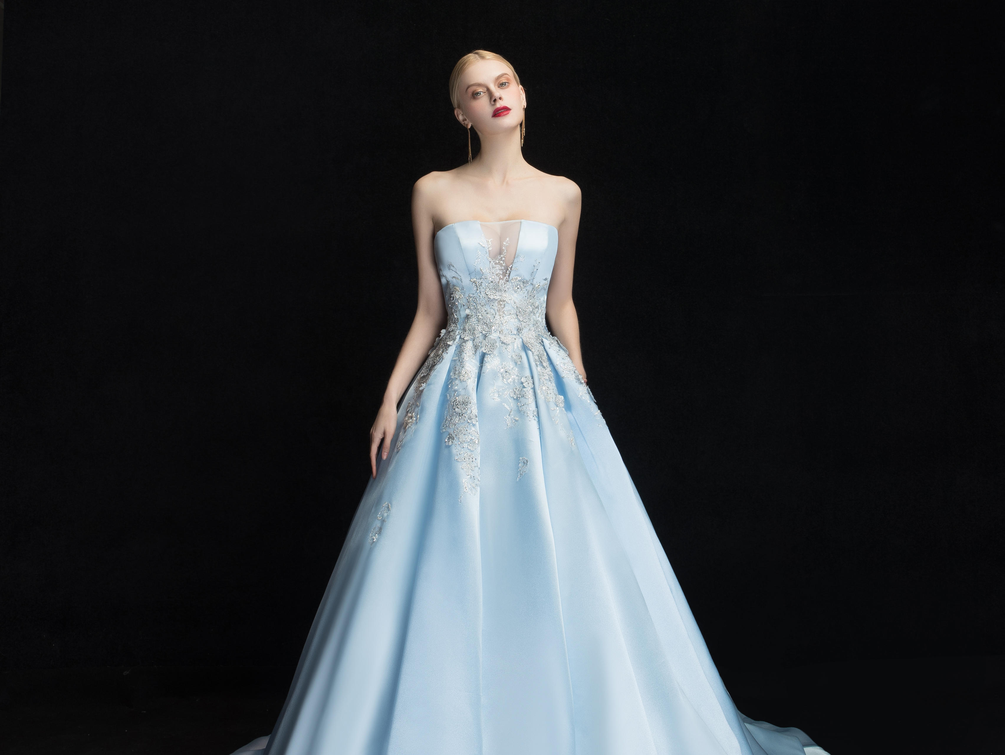 [圣柏莎]岛屿天堂蓝高定礼服