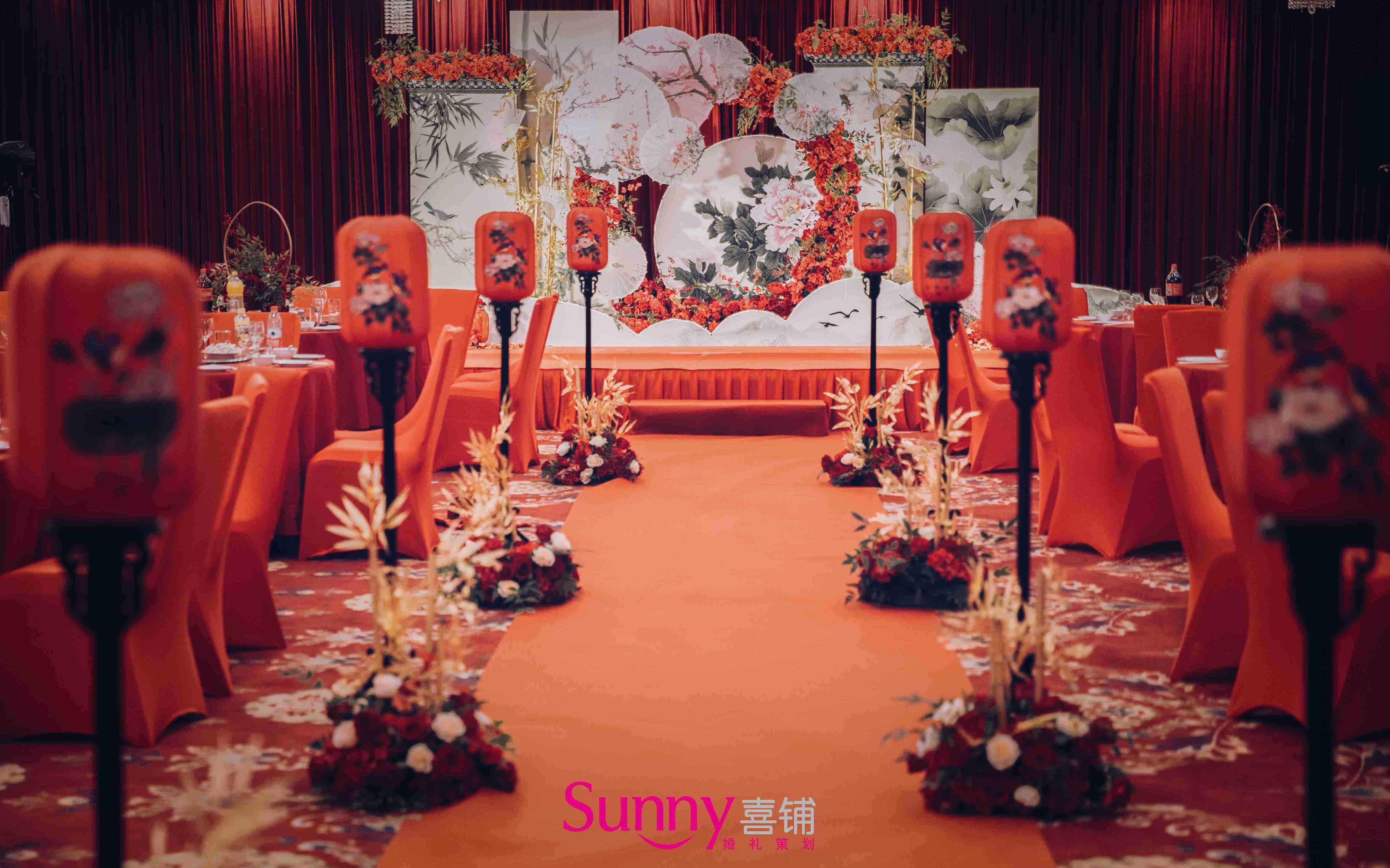 莱芜饭店新中式婚礼 红色色系 