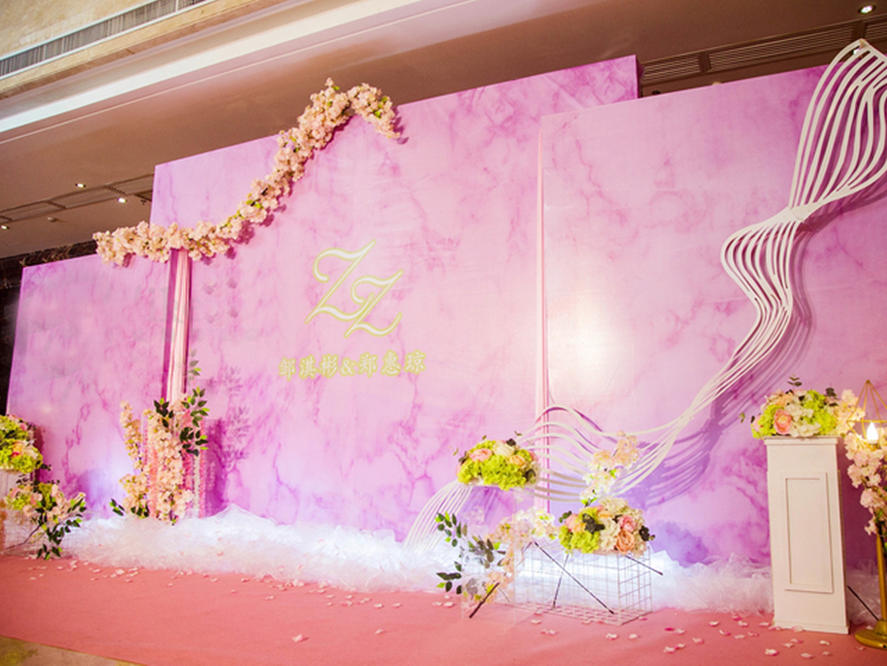 莆田本地婚庆服务粉色婚礼布置套餐