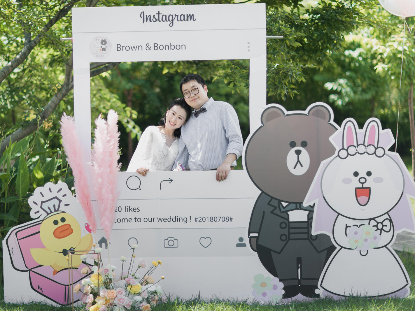 【布朗熊与可妮兔】户外马卡龙色系小清新气球婚礼