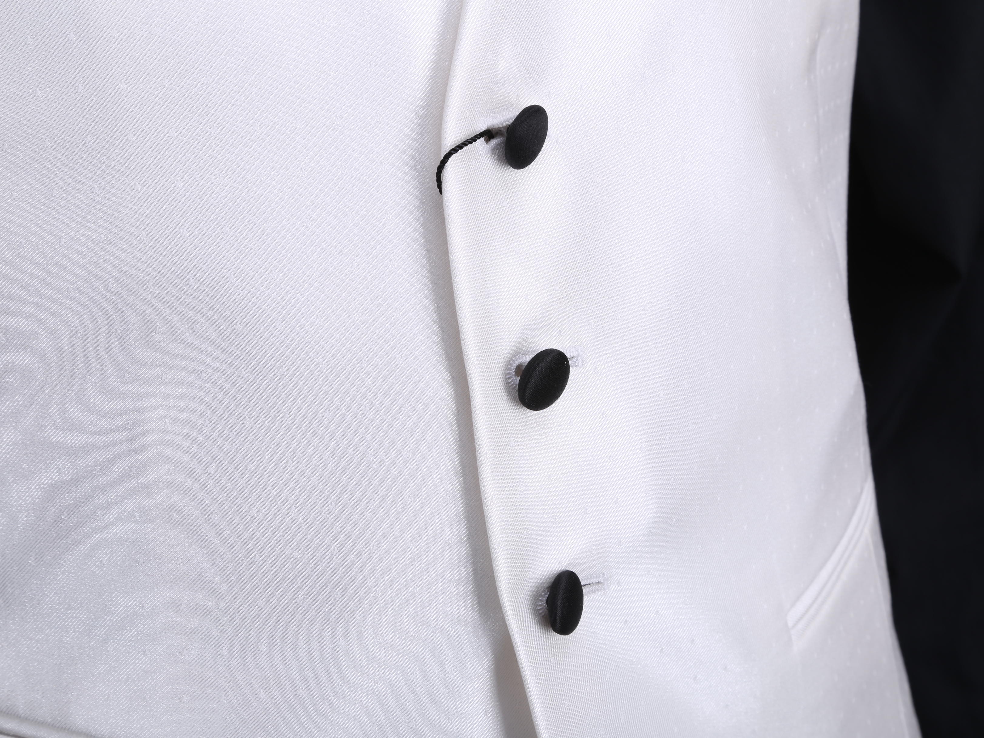 红领西服高级定制——白色青果领单排扣礼服套装