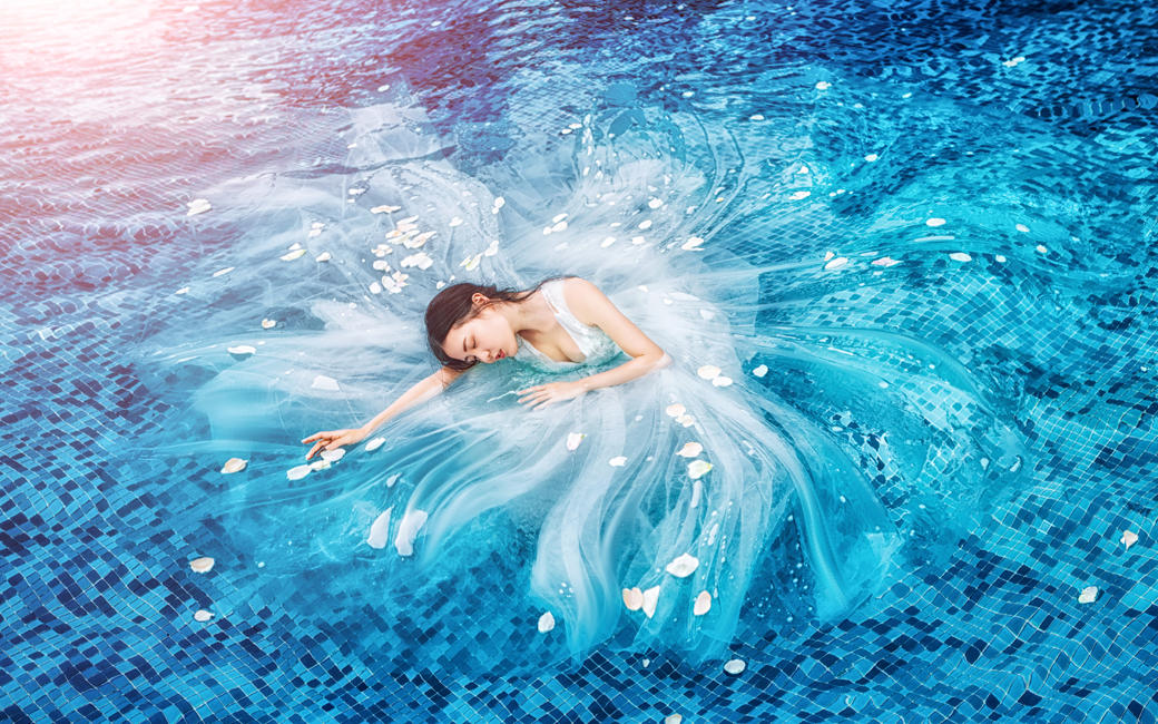 三亚丽江5A网红景区送特效大片国潮风游艇水下夜景