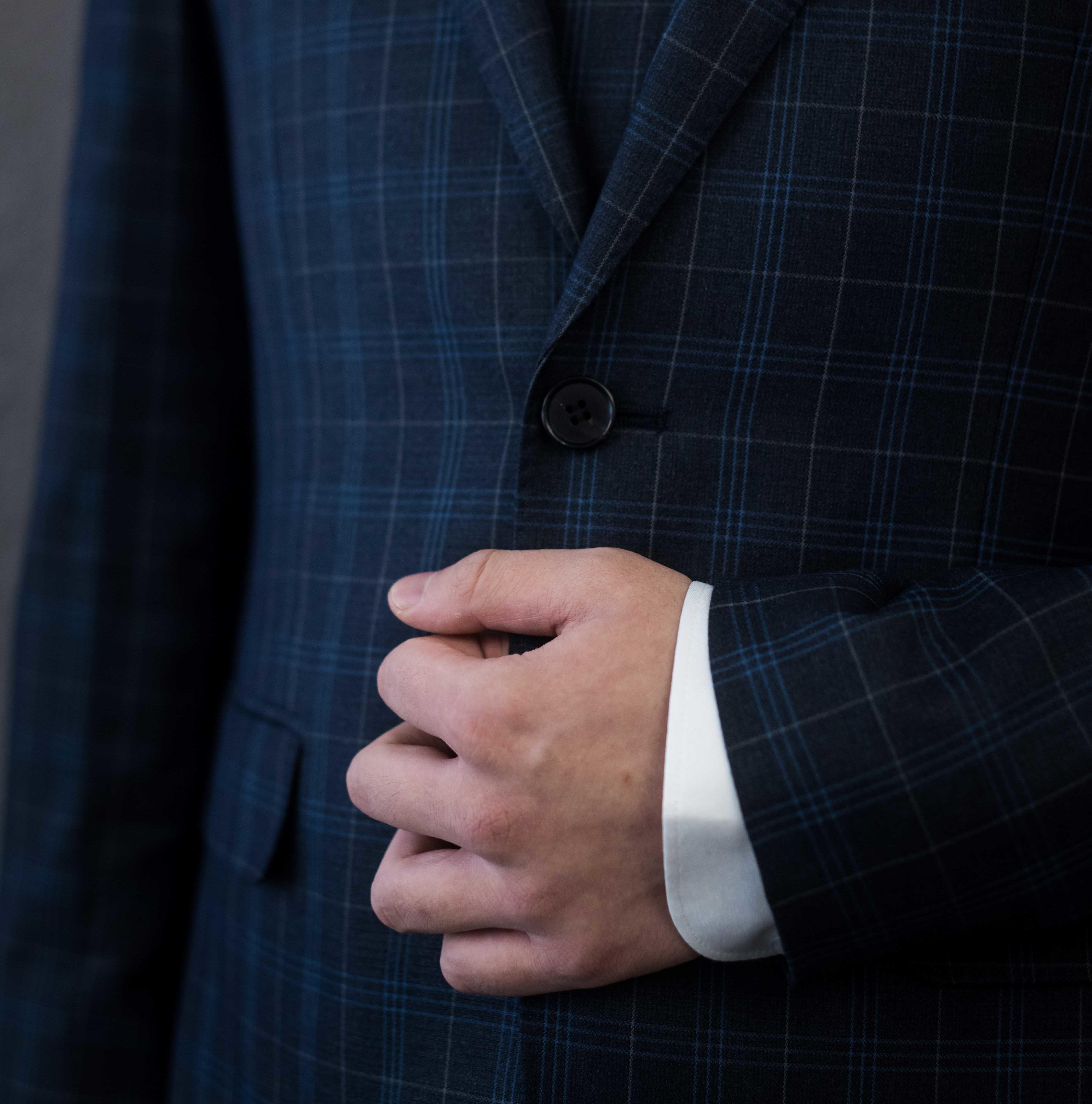 含羊毛西装三件套  结婚年会司仪主持西装