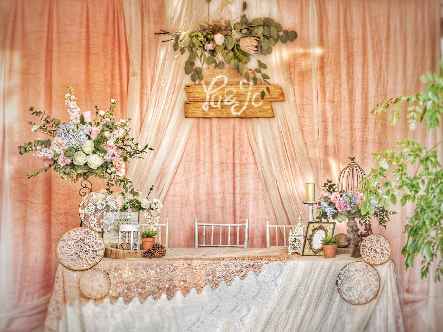 【恩驰创意婚礼】淡粉色户外婚礼