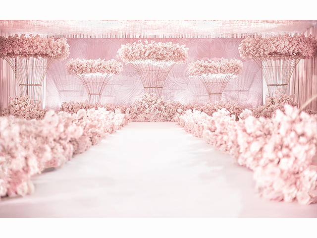 大型粉樱造型花艺  让你的少女心砰砰砰跳起来