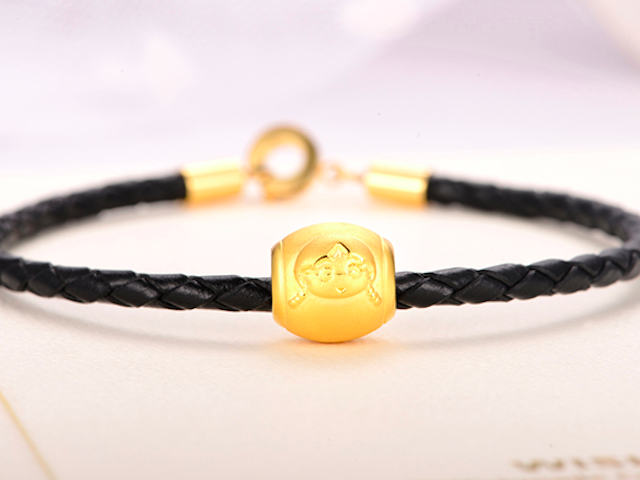 【黄金小丸子】系列 3D硬金配饰 小丸子蝴蝶结配