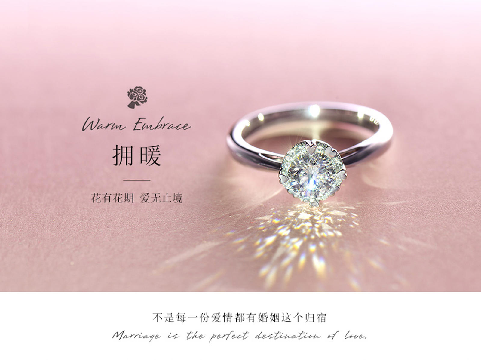 钻石小鸟【拥暖】结婚钻戒