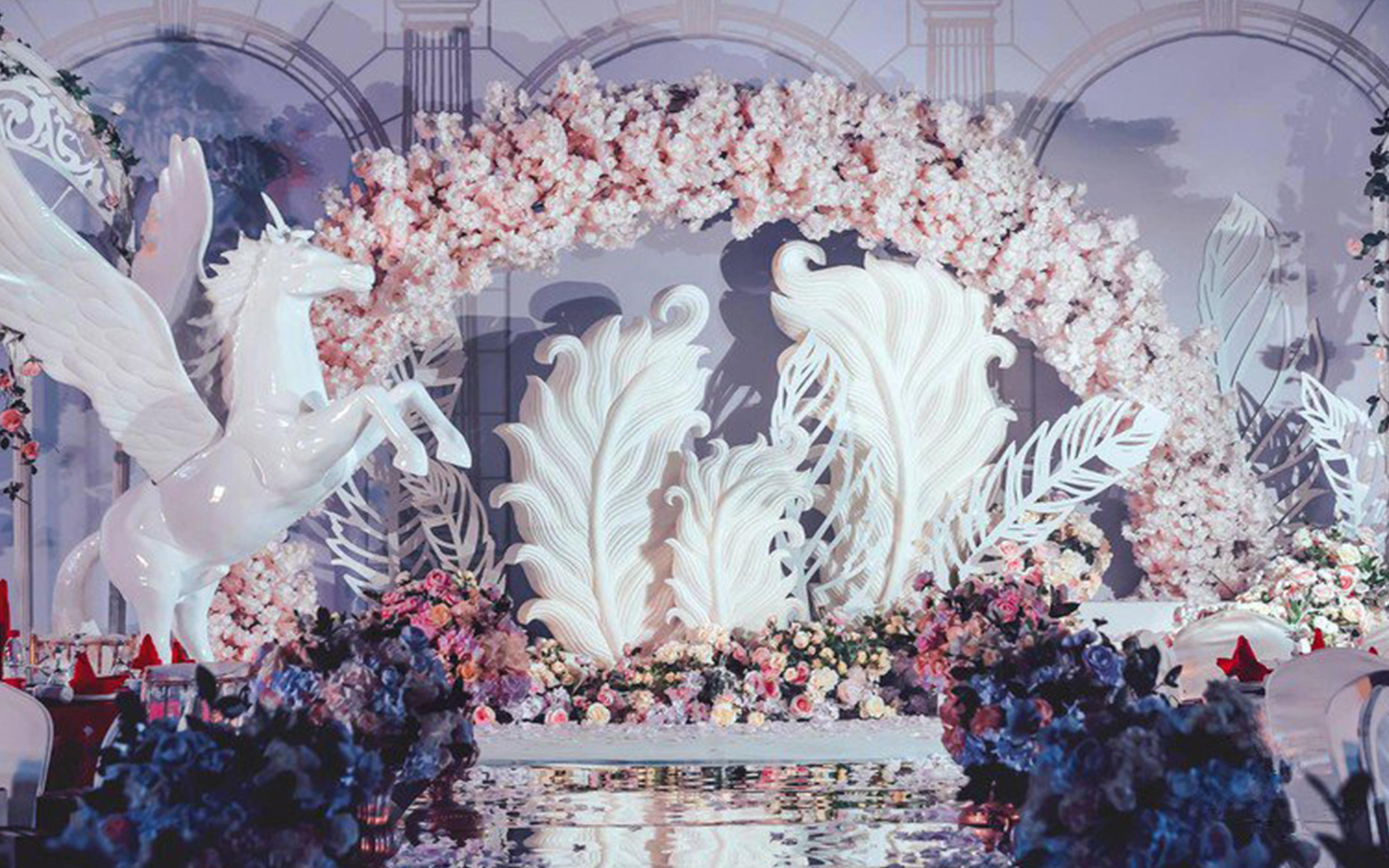 【笙瑟婚礼】清新粉色浪漫婚礼——一路繁花相送