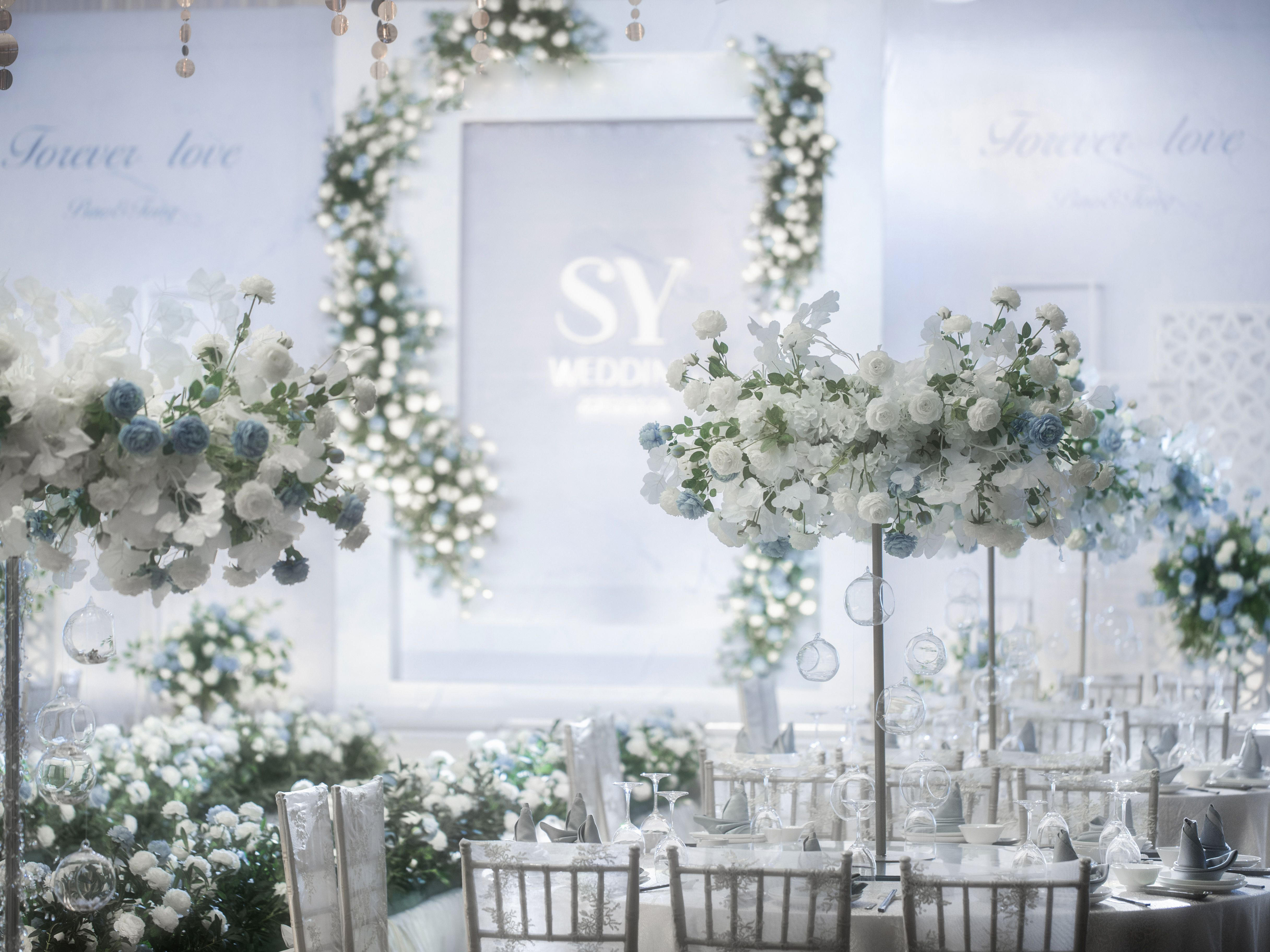 [铂琳婚礼]清新素雅淡蓝色主题定制婚礼