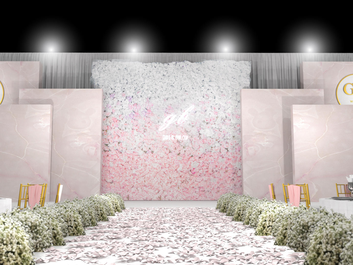 HR限时特惠 粉色大理石 心弦主题婚礼 优惠大促