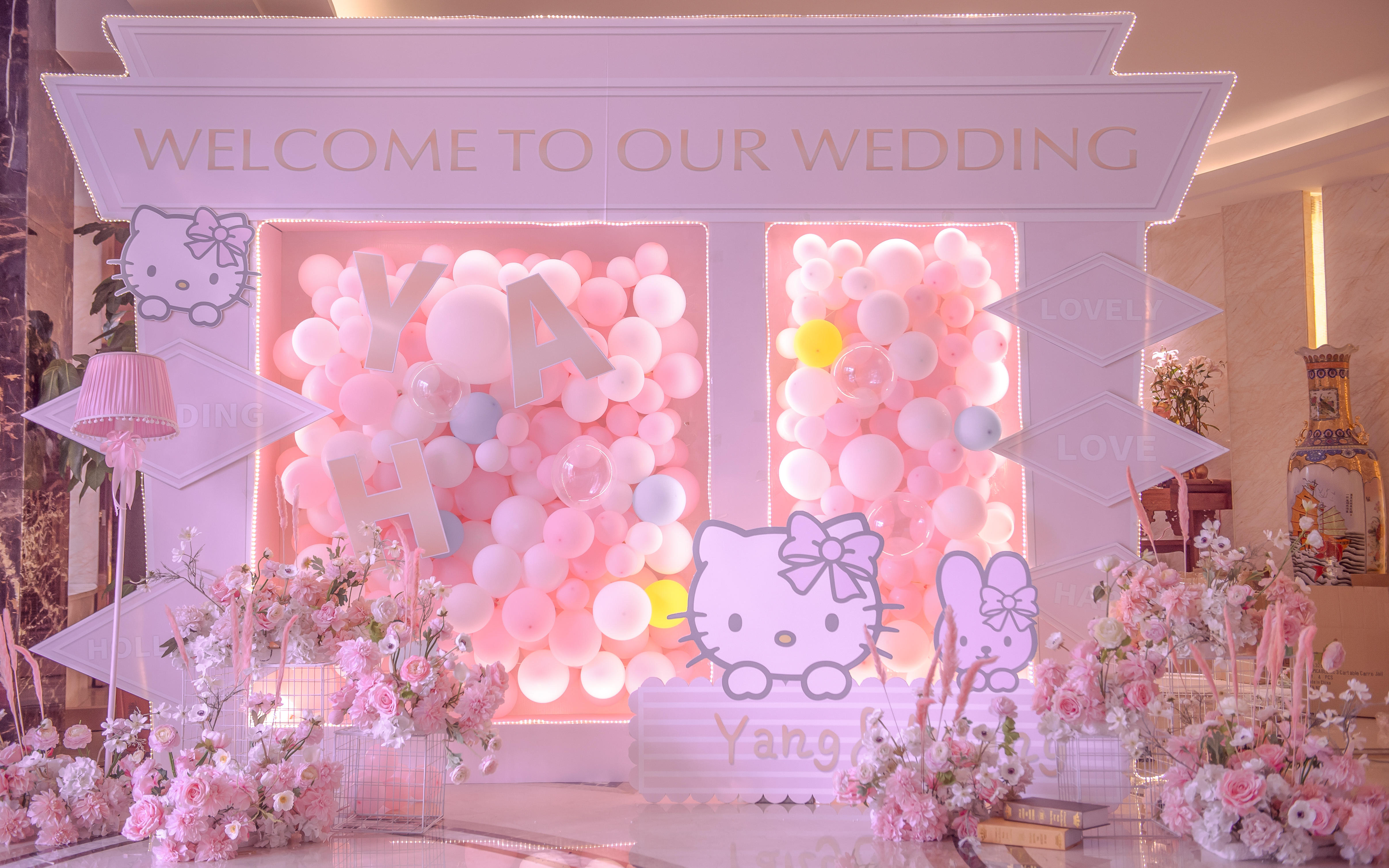 粉嫩的Hello Kitty主题婚礼，点燃少女心