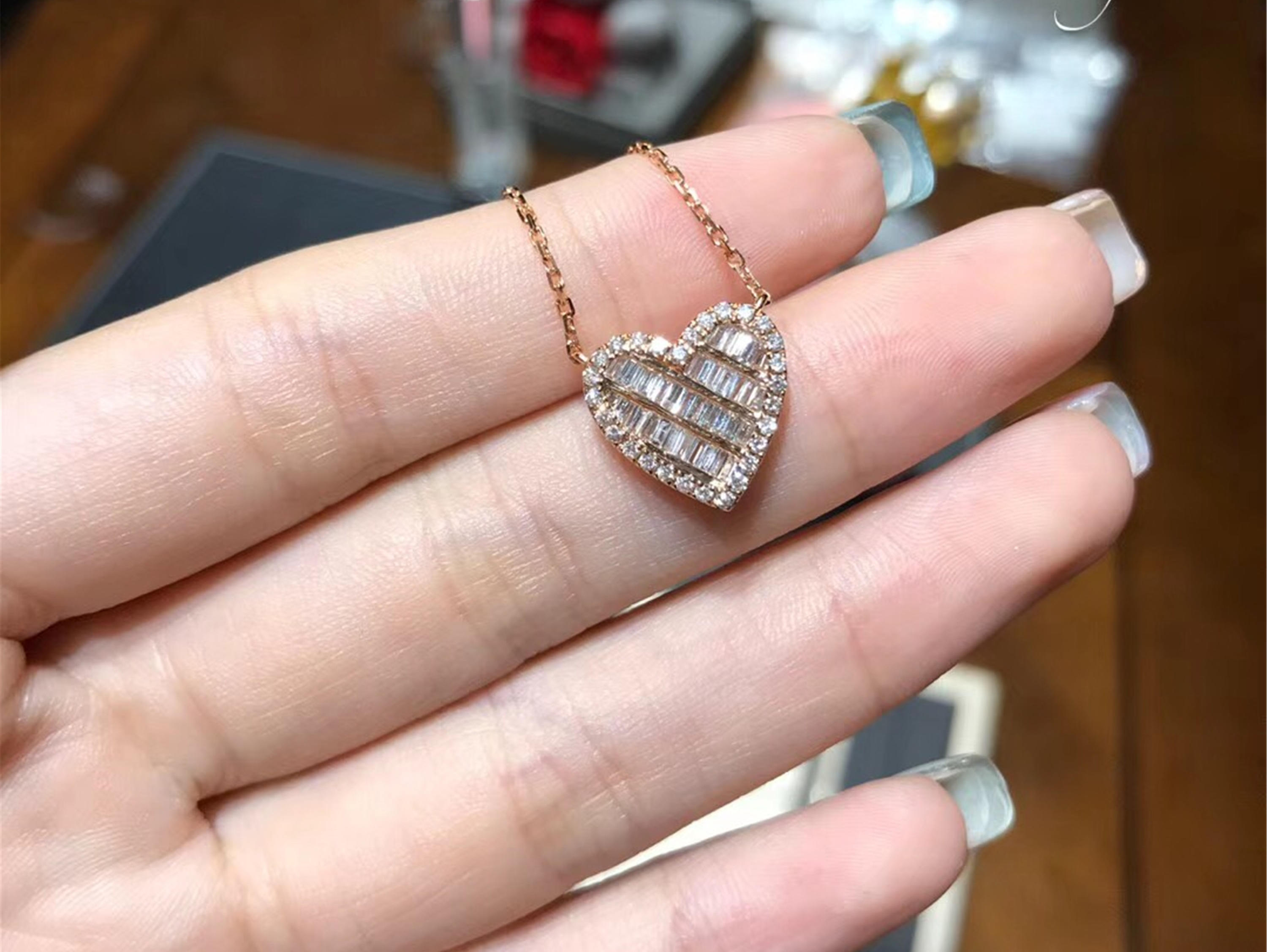 55分心形钻石项链  情人节特推款 