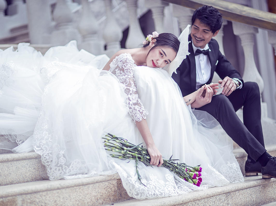 婚纱照染色_头发染色