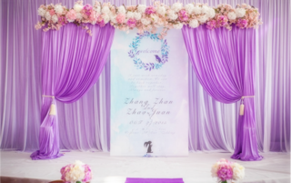 紫色系水彩风婚礼             