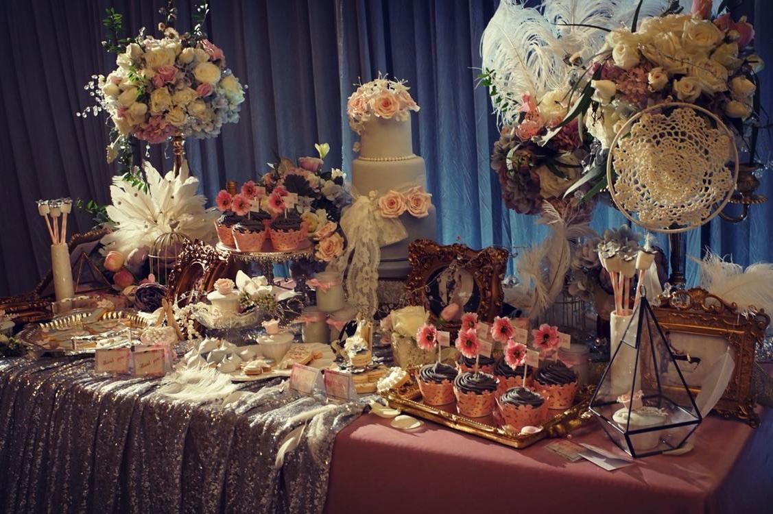【婉婷甜品】金色奢华定制婚礼甜品台