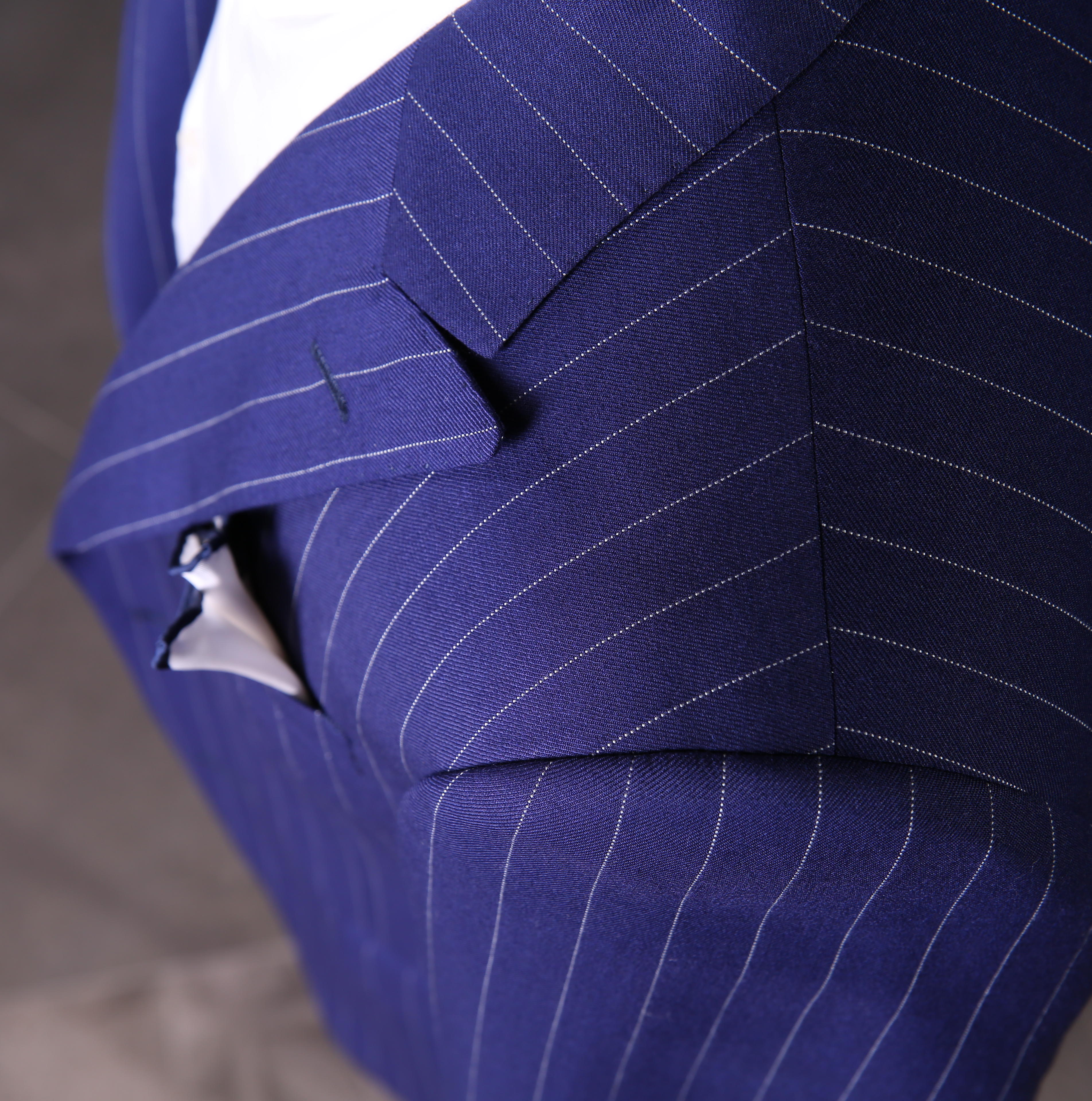 【奢至】正蓝色条纹新郎套西【礼服/商务】