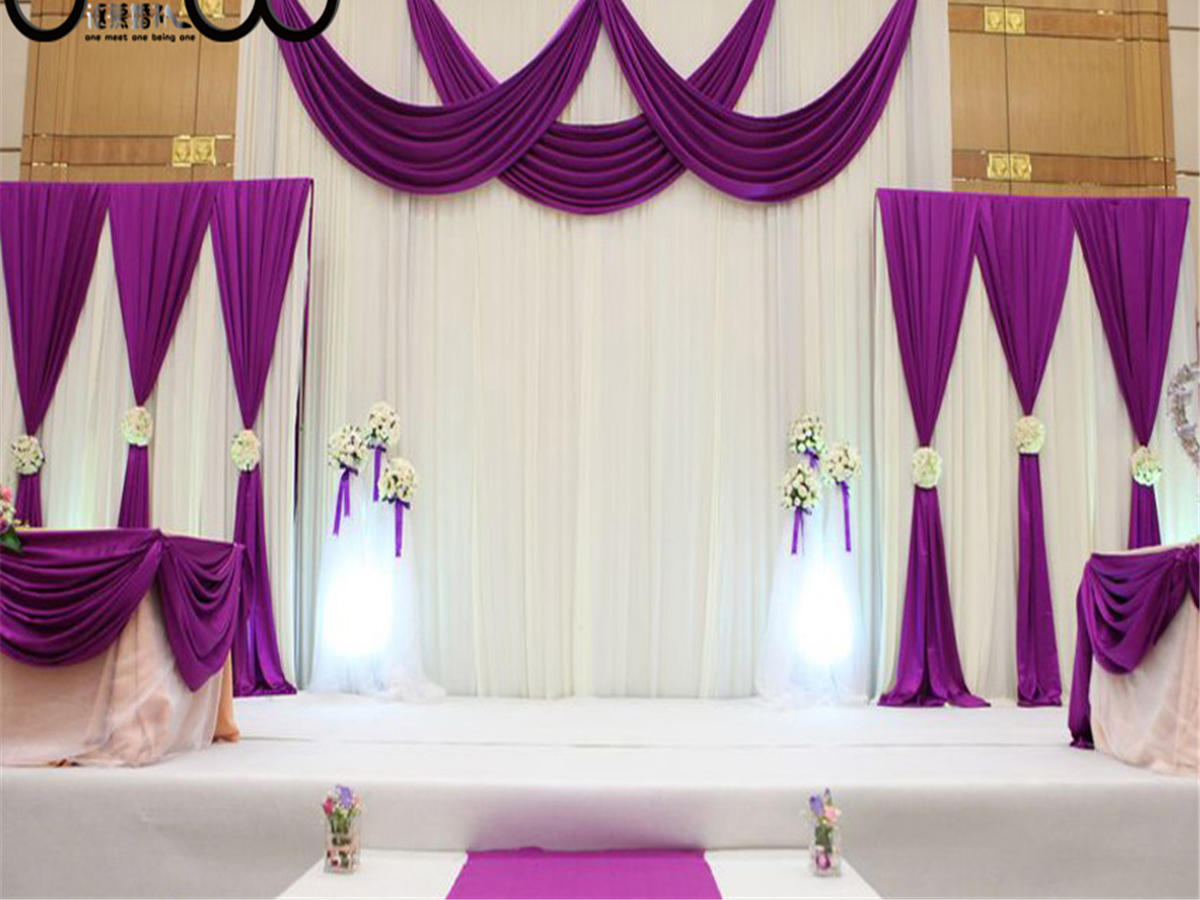 超省心价格布幔背景唯美布置送资深四大金刚