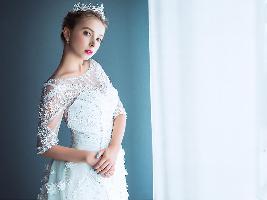 【四件套】超长花瓣拖尾 