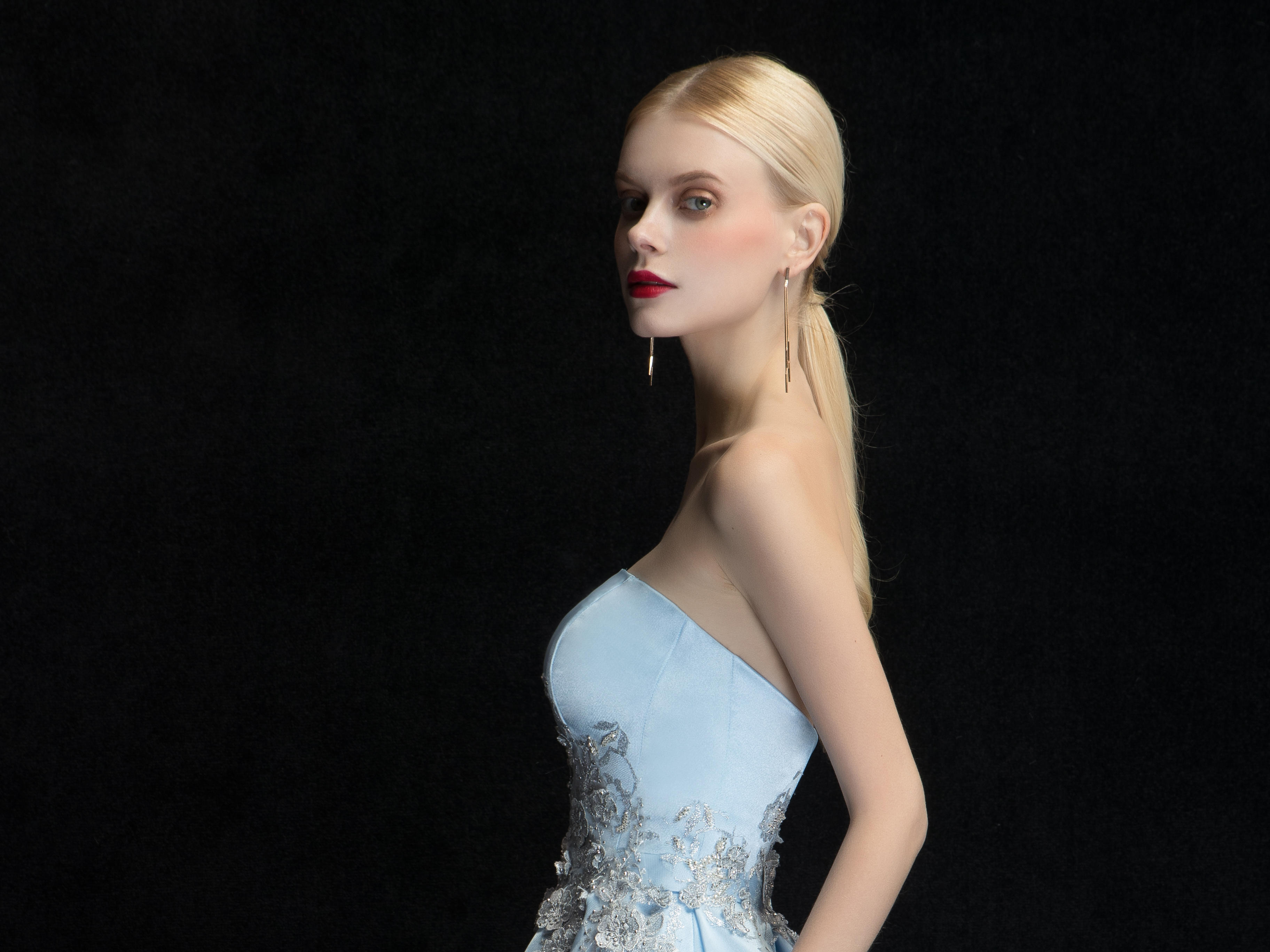 [圣柏莎]岛屿天堂蓝高定礼服