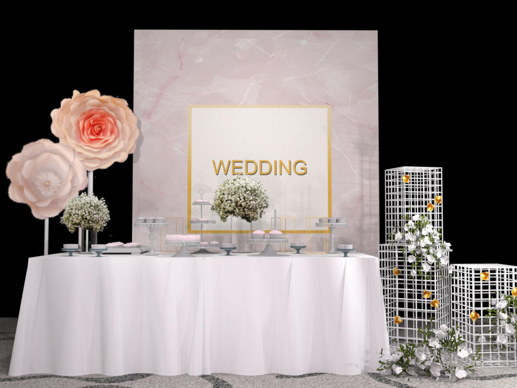 HR限时特惠 粉色大理石 心弦主题婚礼 优惠大促