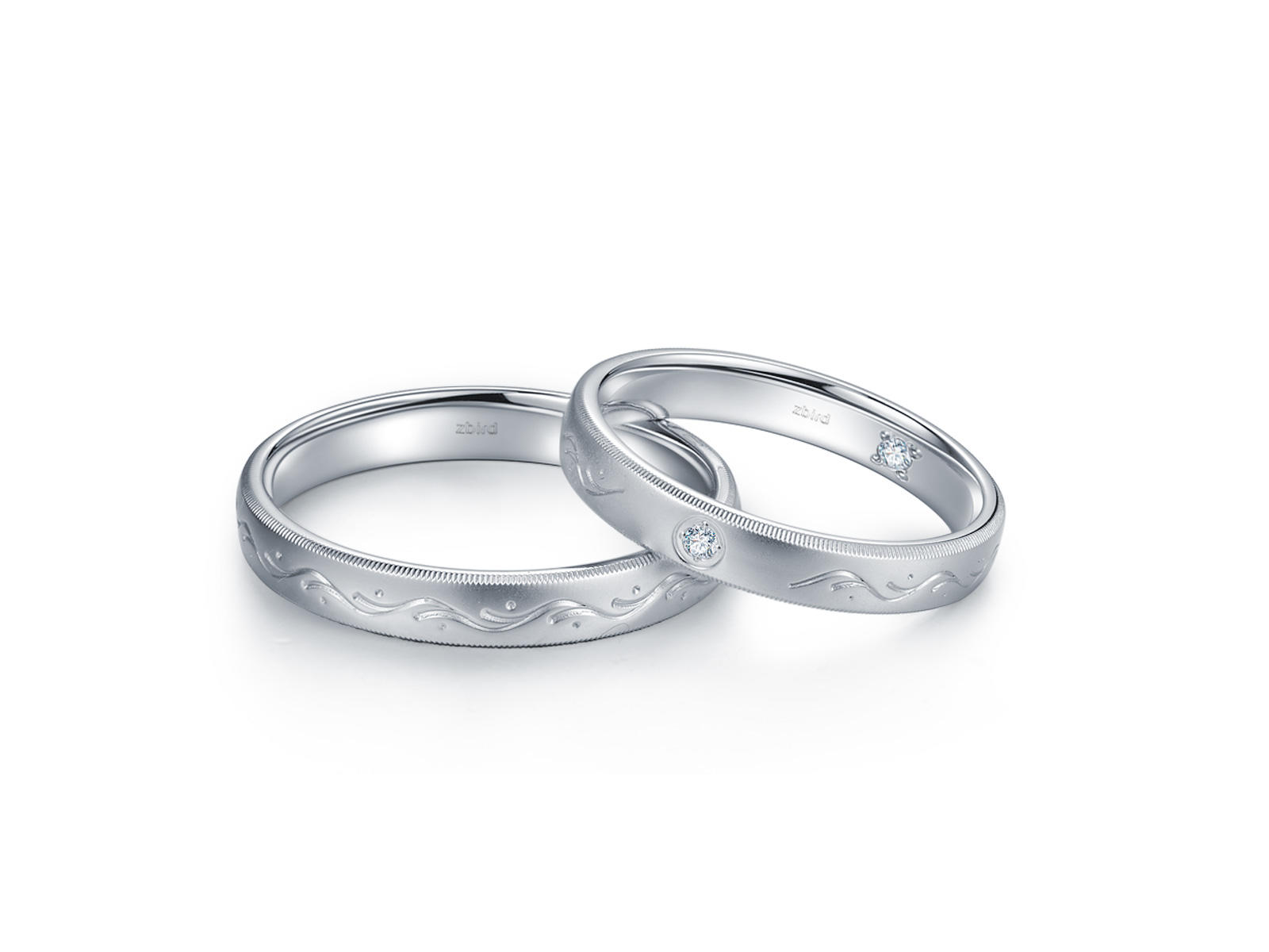 钻石小鸟18K金/铂950对戒罗蔓之恋