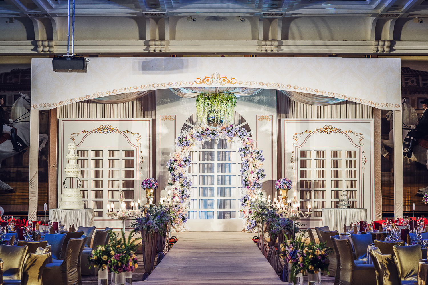 华侨城洲际大酒店浪漫紫色婚礼 中型婚礼强烈推荐