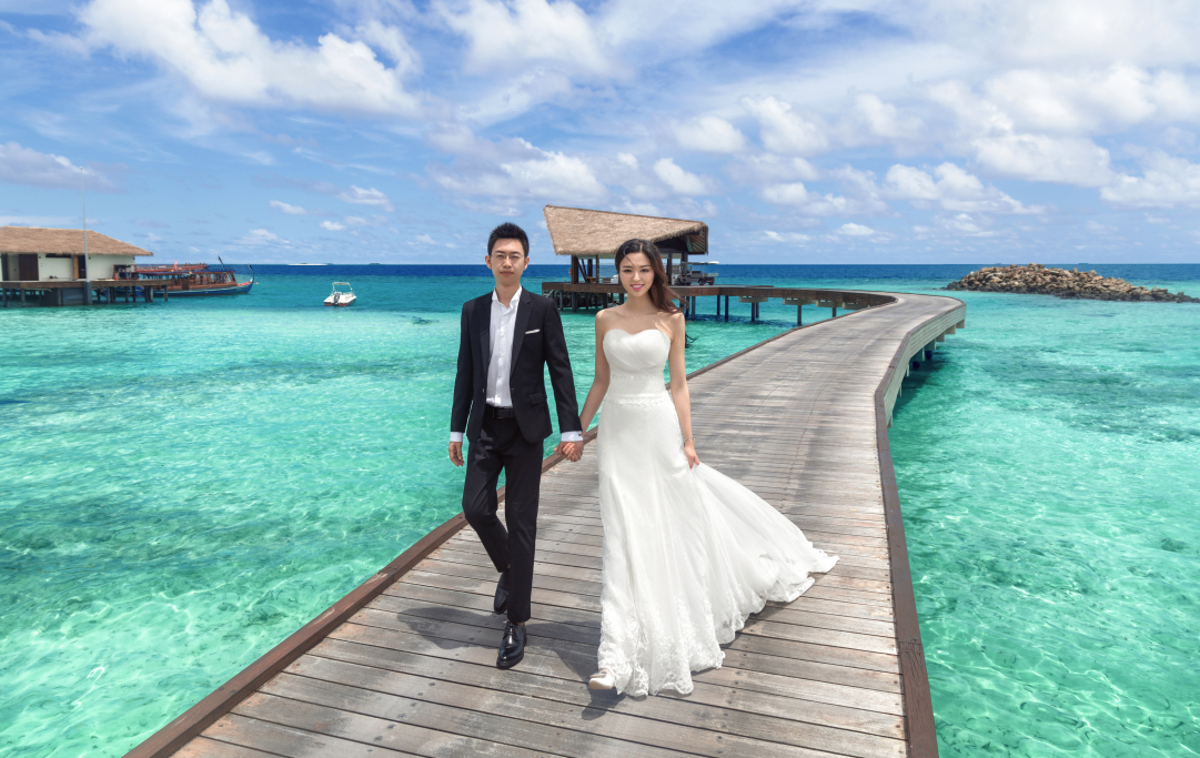 马尔代夫婚纱照  总监团队 浪漫海滩