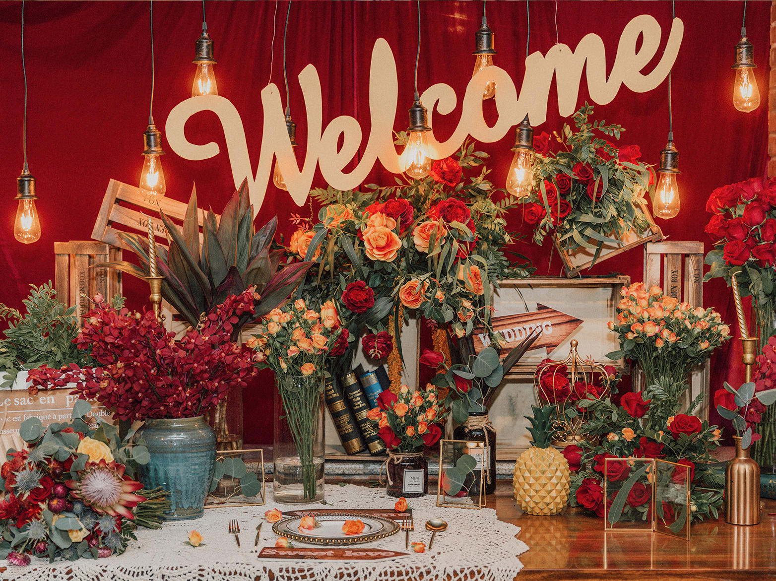 【木薇婚礼】红色复古个性婚礼