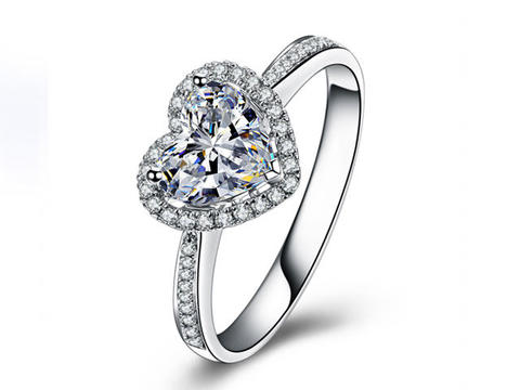 【谛珂珠宝】浪漫的心-70分心形钻石结婚戒指钻戒