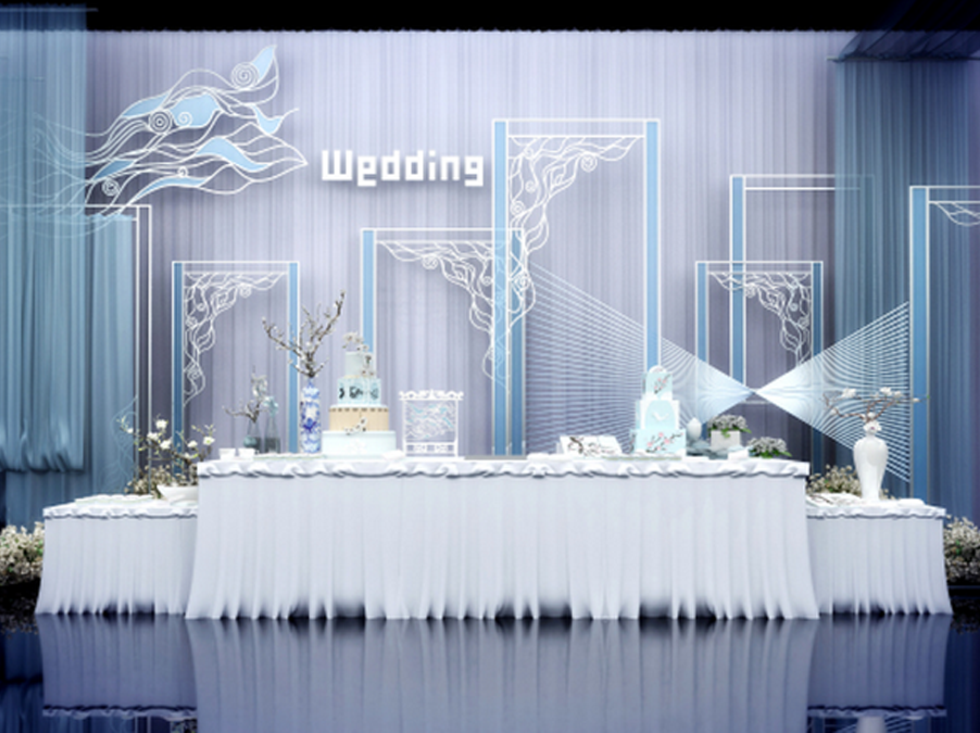 一生一世婚礼-简约创意清爽型 镜面T台