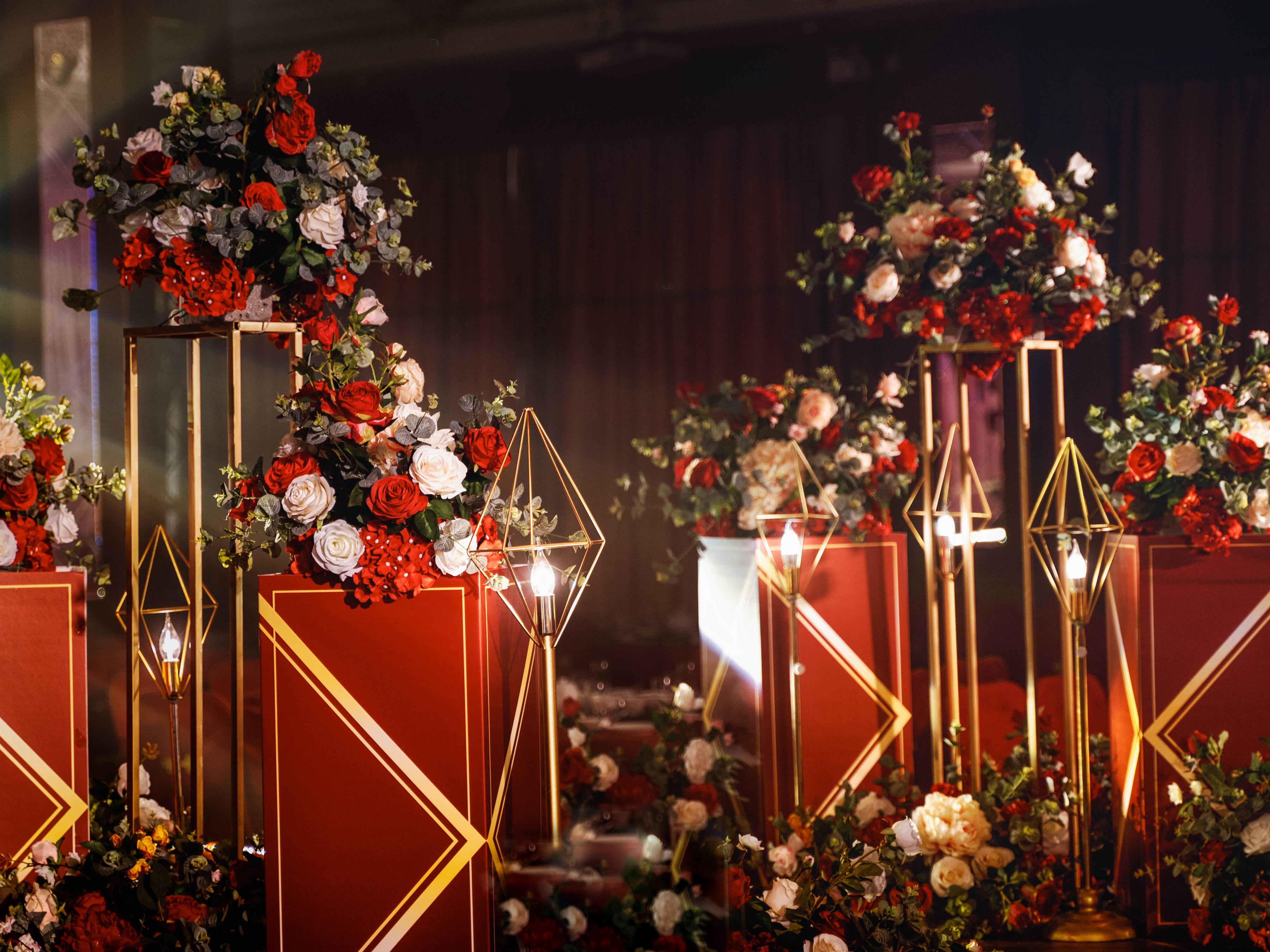 ATwedding︱用屏的红金色婚礼