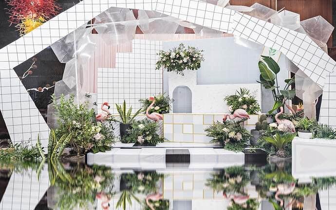 创蝶婚礼-简约清新大理石纹-《你我的纯净时光》