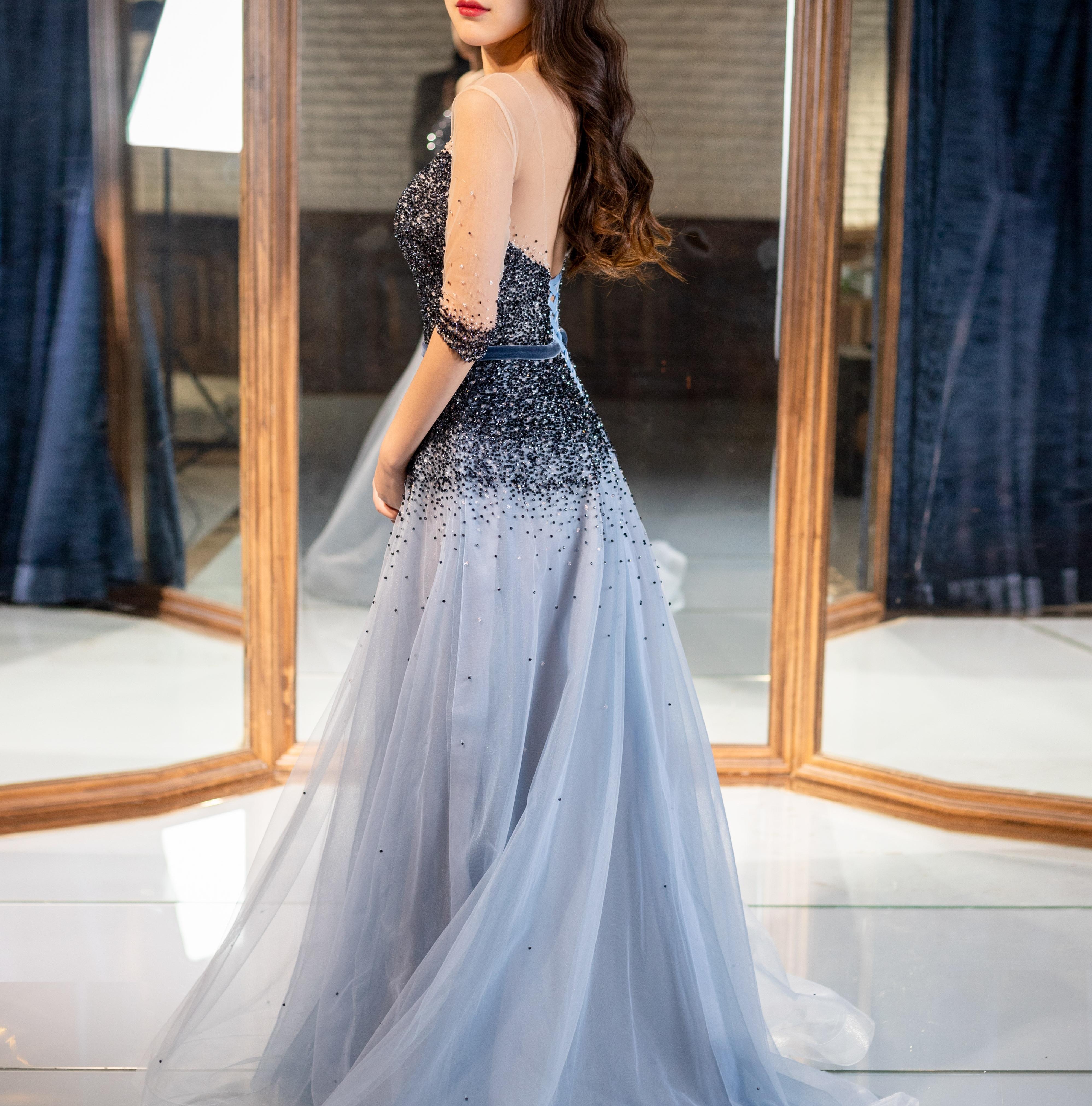 【斑马嫁衣】手工钉珠气质礼服